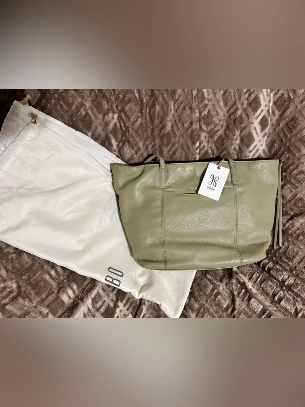 HOBO Cactus Green Leather Shoulder Bag